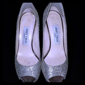 Jimmy Choo glitter mirrored wedge pump - 36 1/2